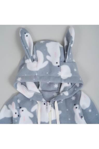 Комбінезони флісовий для малят сірий Зайчата мікрофліс - 2