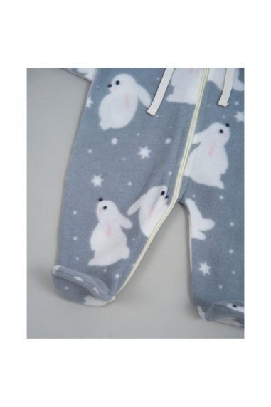 Комбінезони флісовий для малят сірий Зайчата мікрофліс - 4