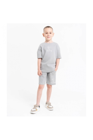 Костюм для дівчинки сірий вафельна структура