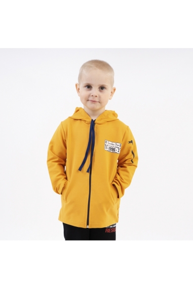 Куртка легка з капюшоном гірчичний двонитка