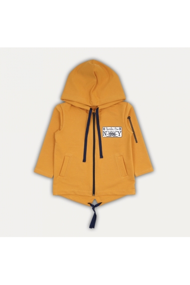 Куртка легка з капюшоном гірчичний двонитка - 2