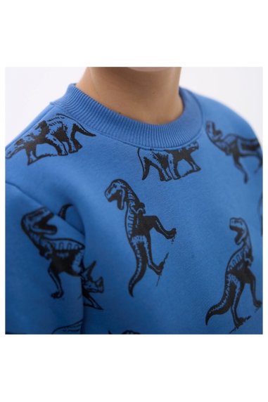 Світшот для хлопчика синій тринитка на флісі - 2