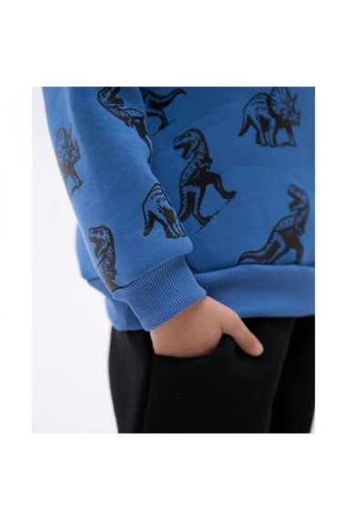 Світшот для хлопчика синій тринитка на флісі - 3