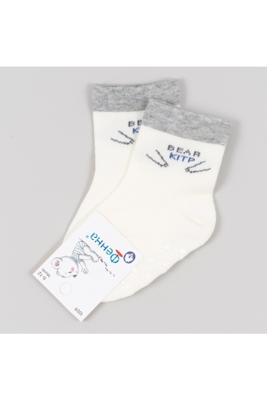 Шкарпетки з антиковзанням для малят білий бавовна