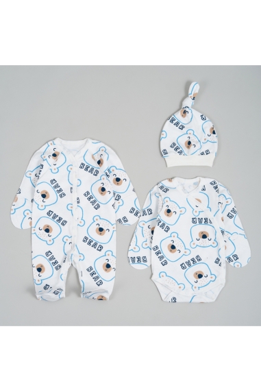 Комплект для новонароджених Ведмедики молочний начіс(футер)