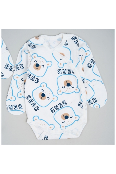 Комплект для новонароджених Ведмедики молочний начіс(футер) - 1