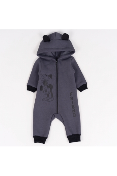 Комбінезон  для хлопчиків темно сірий трьохнитка на флісі