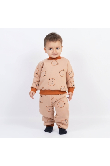 Костюм для малят Ведмедики бежевий тринитка на флісі