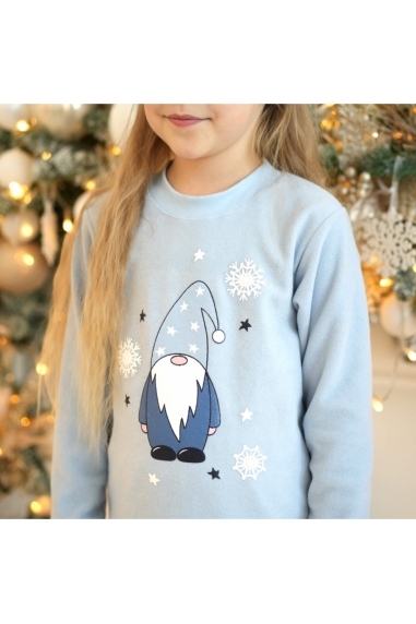 Піжама для дівчинки Гном блакитний фліс - 1