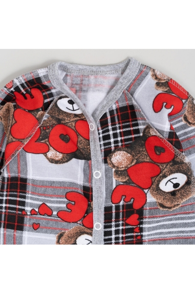 Сліп для новонароджених Ведмедики бежевий Love начіс високої якості(футер) - 2