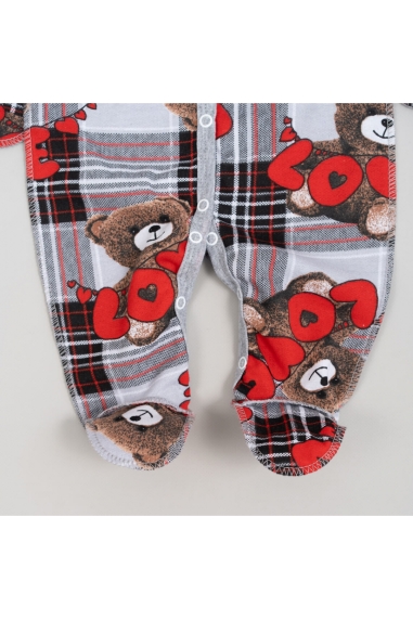 Сліп для новонароджених Ведмедики бежевий Love начіс високої якості(футер) - 3
