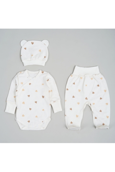 Комплект для новонароджених"Серце" молочний начіс (футер)