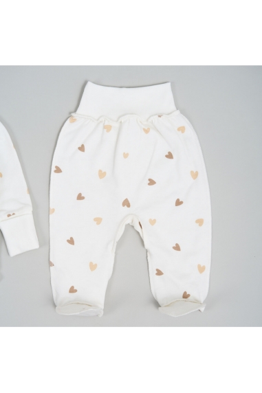 Комплект для новонароджених"Серце" молочний начіс (футер) - 1