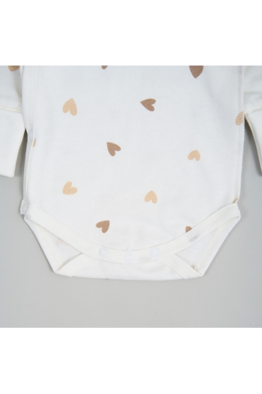 Комплект для новонароджених"Серце" молочний начіс (футер) - 3