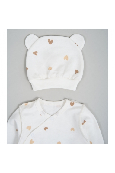 Комплект для новонароджених"Серце" молочний начіс (футер) - 5