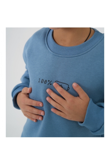 Світшот для хлопчика блакитний тринитка на флісі - 1