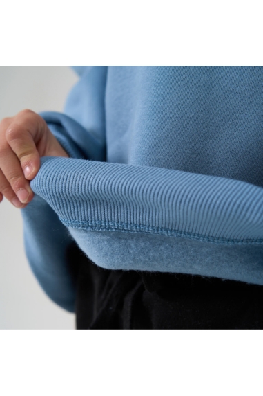 Світшот для хлопчика блакитний тринитка на флісі - 2