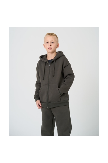 Костюм для хлопчика хакі тринитка на флісі - 1