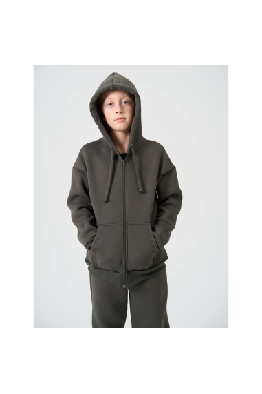 Костюм для хлопчика хакі тринитка на флісі - 7