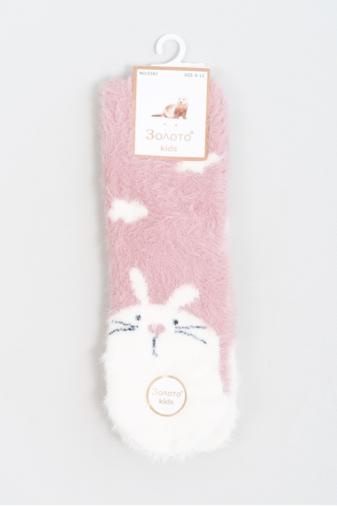Шкарпетки пухнасті для дівчинки рожевий ангора