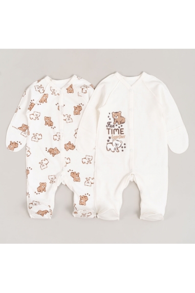 Чоловічки Сліпи Пара сліпів для новонароджених Ведмедики молочний начіс (футер)