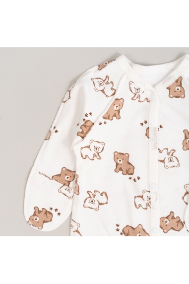 Чоловічки Сліпи Пара сліпів для новонароджених Ведмедики молочний начіс (футер) - 2