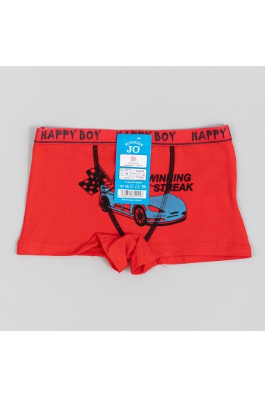 Труси боксери для хлопчика червоний стретч-кулір