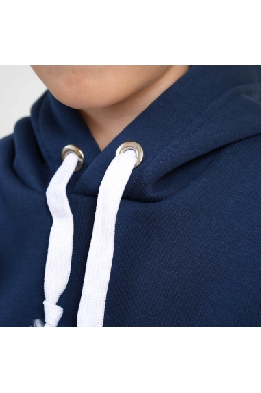 Теплий костюм для хлопчика темно-синій тринитка на флісі - 2