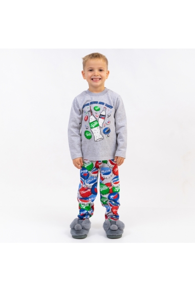 Піжама для хлопчика Кола сірий начіс (футер)
