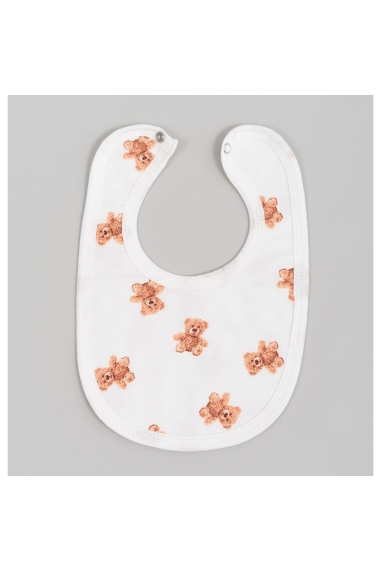 Слинявчик дитячий карамельний ведмежатко молочний начіс(футер)