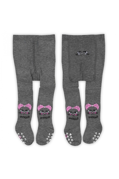 Колготки під памперс для дівчинки графіт бавовна