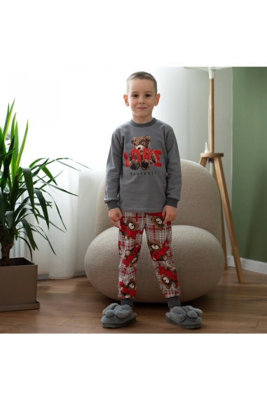 Піжама для хлопчика графіт начіс (футер)