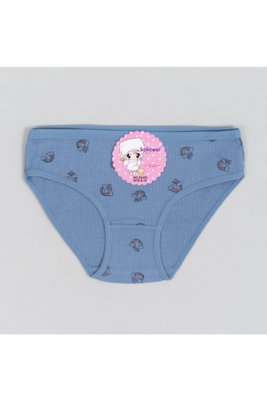 Трусики для дівчинки сіро-блакитний рубчик-преміум