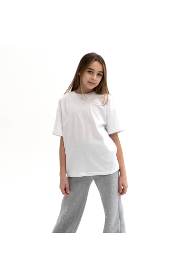 Футболка оверсайз для дівчинки білий кулір