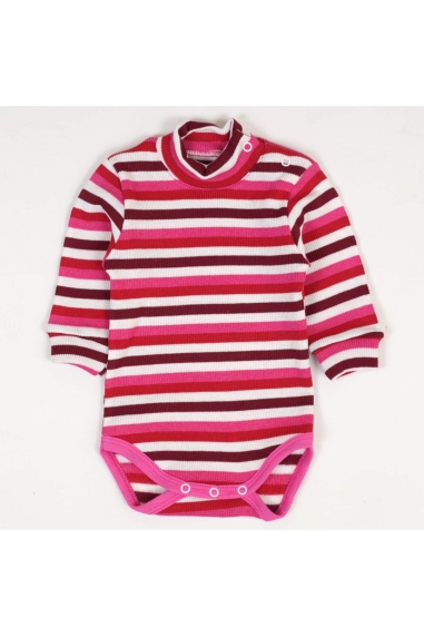 Боді теплий в полоску фуксія рубчик з начісом