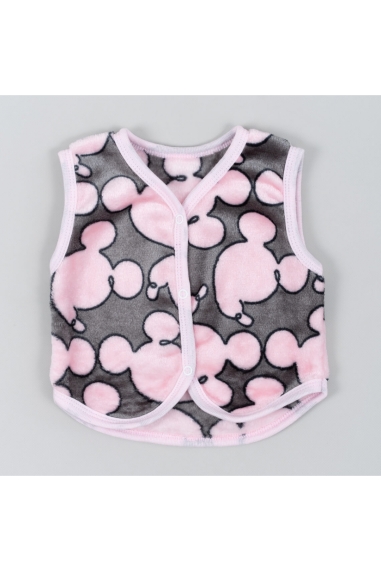Пухнастий жилет для малят Мікі сірий велсофт