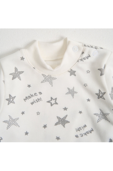 Боді гольф дитячий Зірочки молочний інтерлок - 1