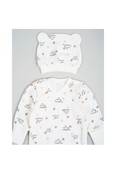 Комплект для новонароджених "Мамо кохає мене" молочний начіс (футер) - 3