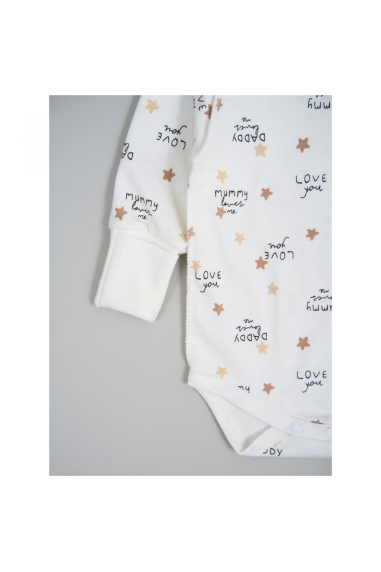 Комплект для новонароджених "Мамо кохає мене" молочний начіс (футер) - 4
