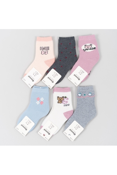 Шкарпетки для дівчинки молочний махра - 1