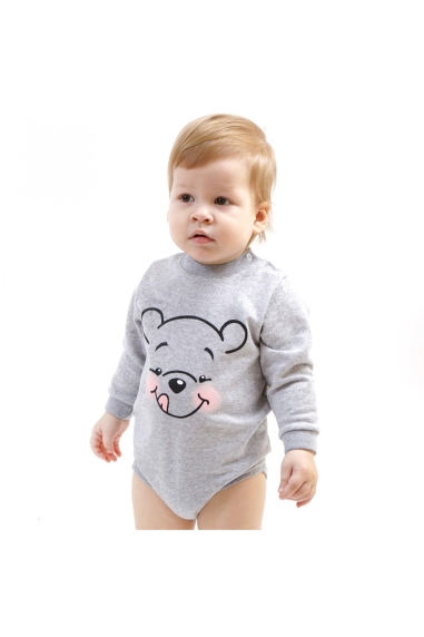 Боді для малюків Ведмежатко сірий начіс (футер)