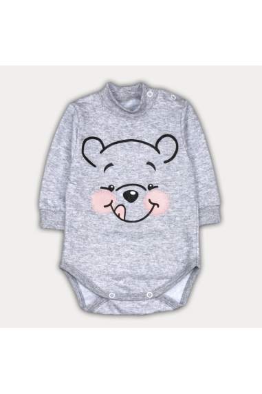 Боді для малюків Ведмежатко сірий начіс (футер) - 2