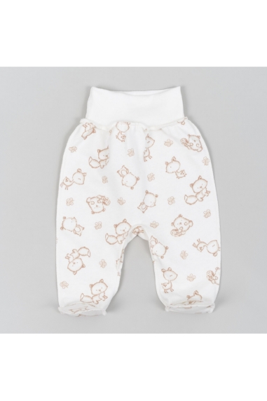 Повзунки для малят молочний Звірята начіс (футер) - 1