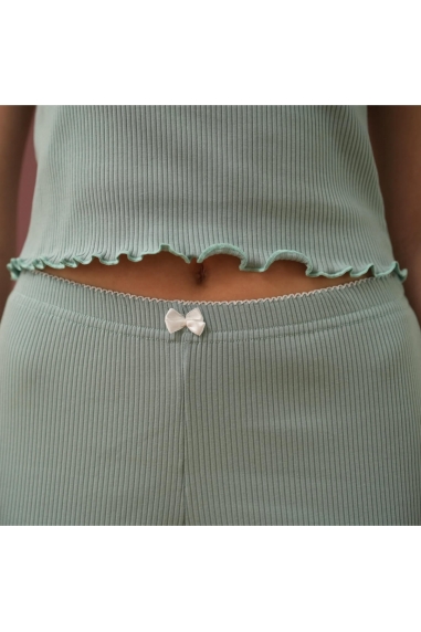 Комплект жіночий для дому ментол рубчик преміум - 2