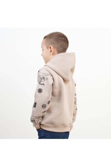 Худі для хлопчика бежевий тринитка на флісі - 1