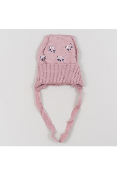 Шапочка для дівчинки запорошена троянда в'язка