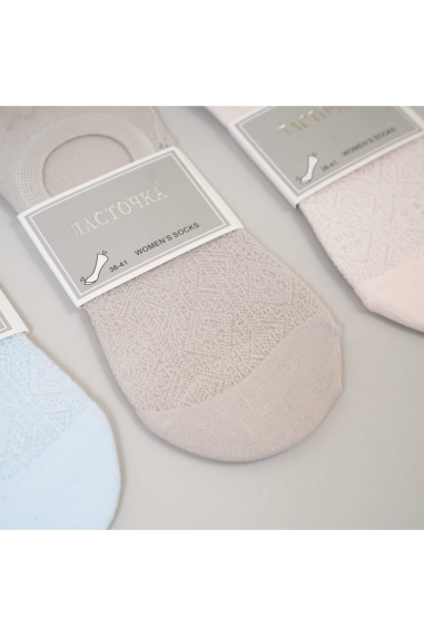 Сліди жіночі Ажур сілікон рожевий пастель бавовна - 2