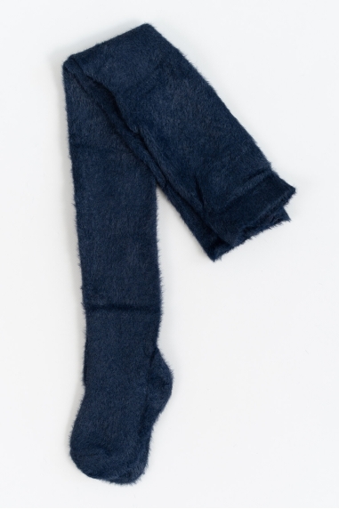 Колготки для дівчинки пухнасті темно-синій в'язка