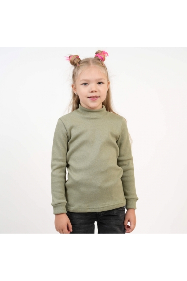 Гольф дитячий оливковий рубчик з начісом