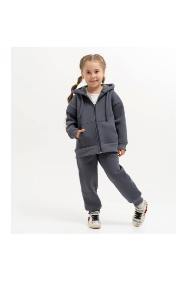 Костюм теплий  для дівчинки графіт тринитка на флісі